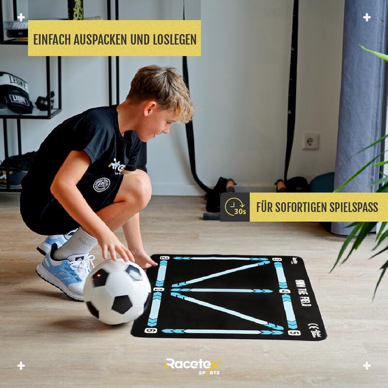 RACETEX Fußball Trainingsmatte Blau 90 x 60 cm 2/6