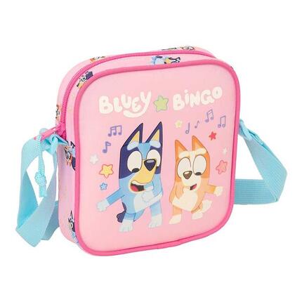 Bluey Kinder-Schultertasche mit verstellbarem Riemen und Reißverschluss, Rosa