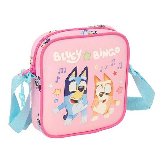 Bluey Kinder-Schultertasche mit verstellbarem Riemen und Reißverschluss, Rosa