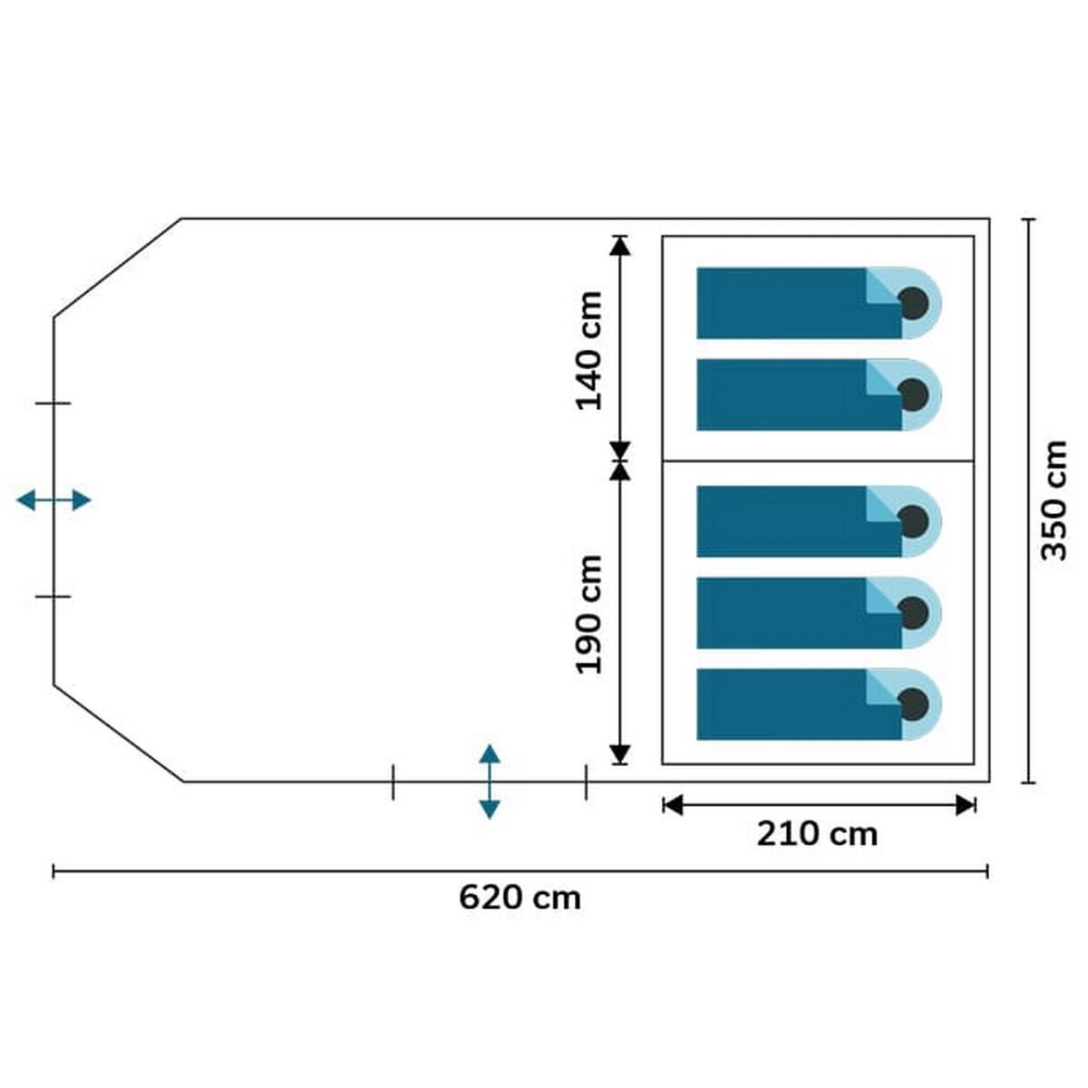 Tenda da campeggio gonfiabile - Folldal 5 Air Protect - 5 persone - zanzariera 7/10