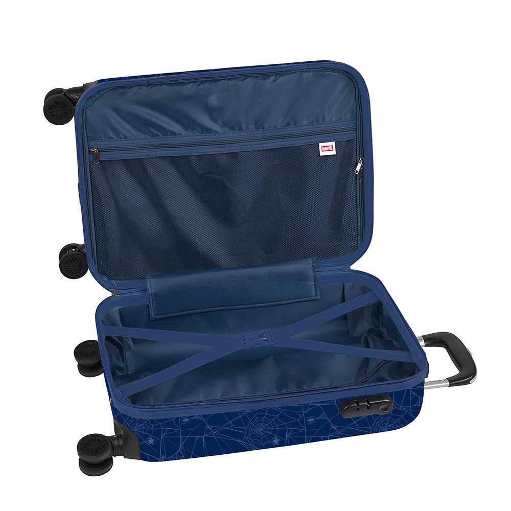 Valise cabine enfant Spider-Man en ABS avec 4 roues pivotantes à 360° bleue 6/6