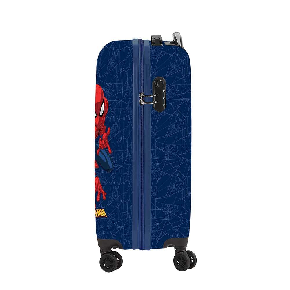 Valise cabine enfant Spider-Man en ABS avec 4 roues pivotantes à 360° bleue 5/6