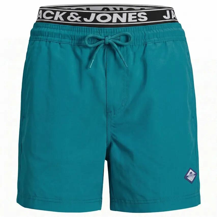 Heren Double Waistband Zwemshort Surf Blauw 1/6