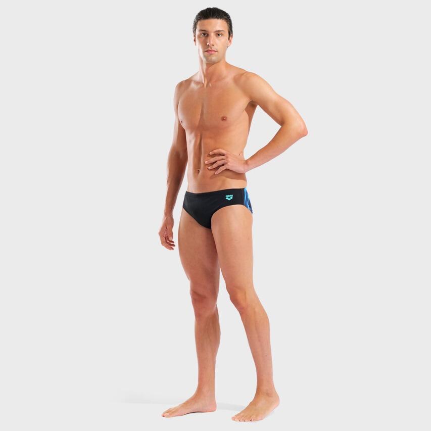 Heren Placement Zwemslip Zwart & Blauw 4/7
