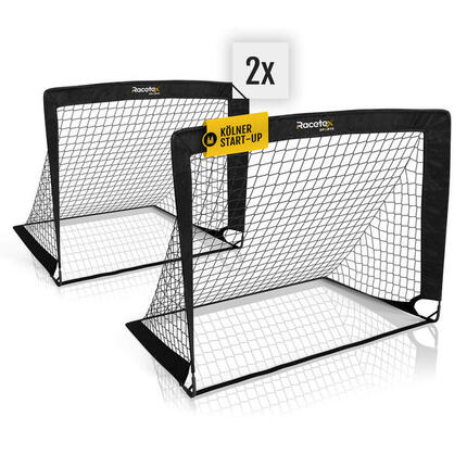 RACETEX 2er Pop-Up Fußballtor Kinder Set, Neongrün