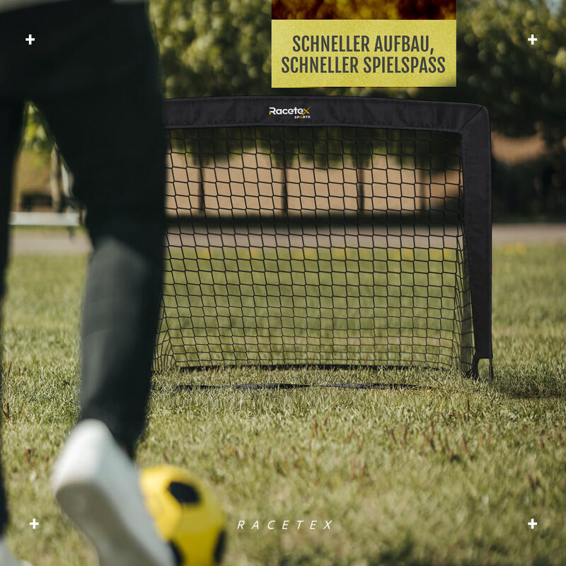 RACETEX 2er Pop-Up Fußballtor Kinder Set, Schwarz 5/6