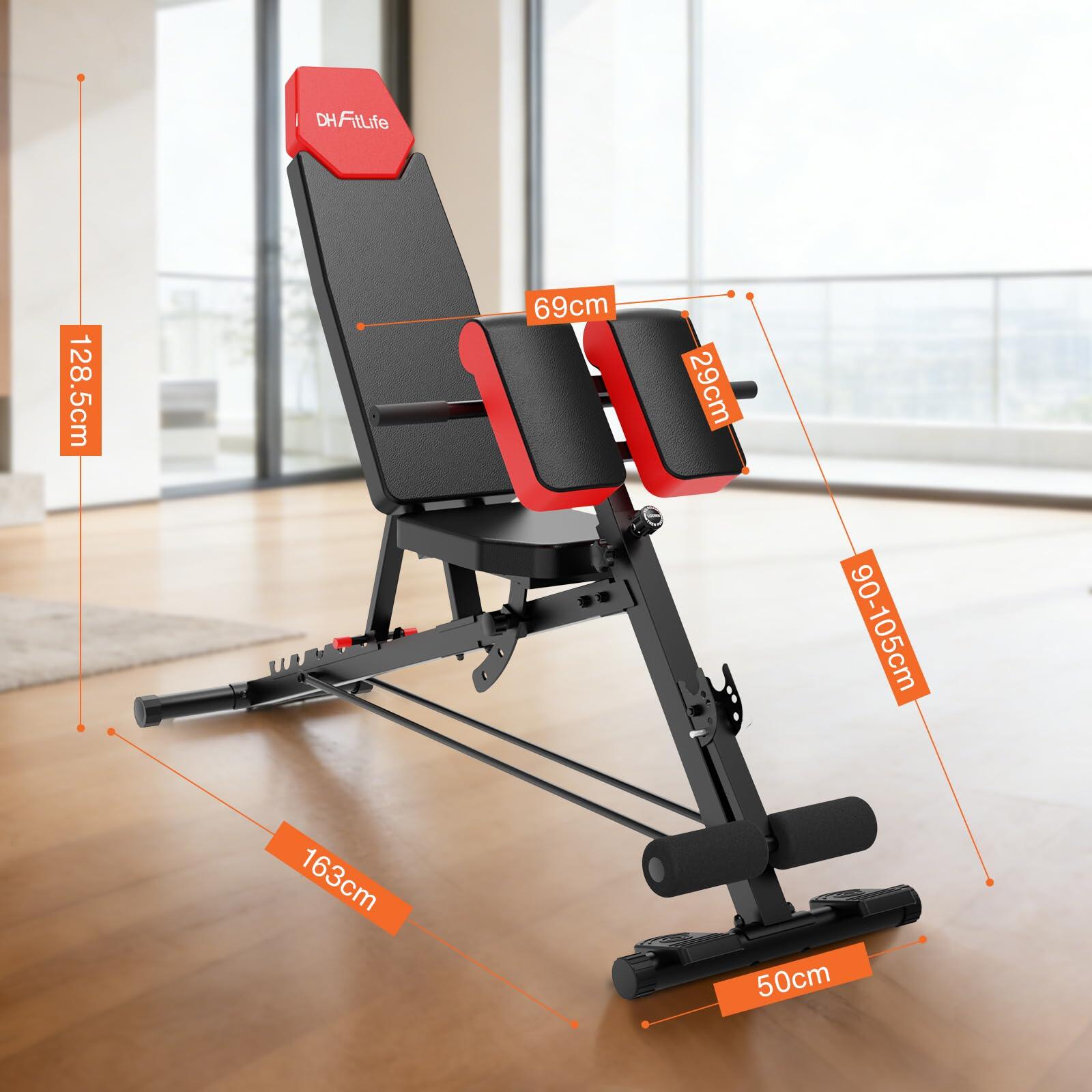 Hantelbank verstellbar 6-in-1 Trainingsbank 350kg Hyperextension - Pro 7/7