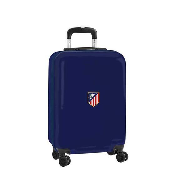 Valise cabine adulte Atlético de Madrid en ABS avec 4 roues bleue