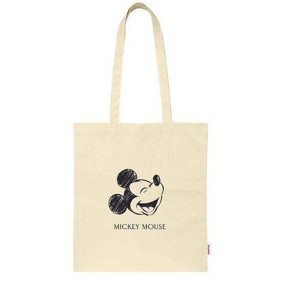 Grand sac fourre-tout Mickey Mouse pour enfants, avec poignées, beige