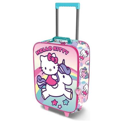 Hello Kitty Kinder-Sporttasche, Trolley-Typ, 2 Räder, 3D, Rosa
