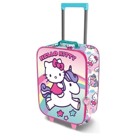 Hello Kitty Kinder-Sporttasche, Trolley-Typ, 2 Räder, 3D, Rosa