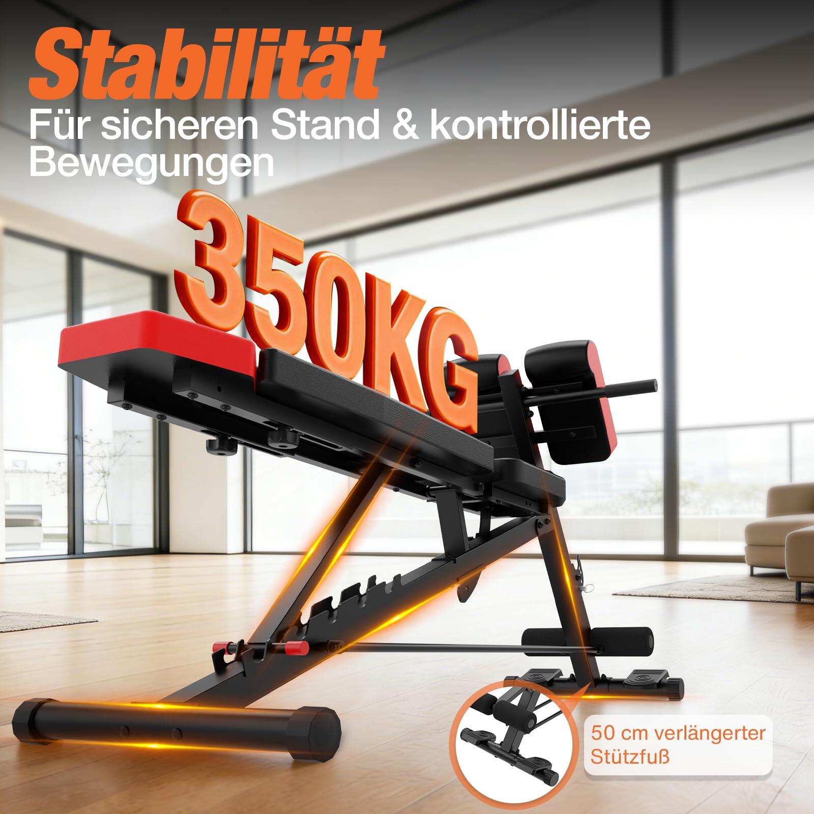 Hantelbank verstellbar 6-in-1 Trainingsbank 350kg Hyperextension - Pro 5/7