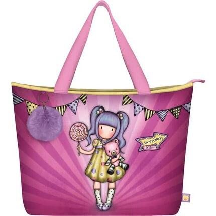 Sac de sport enfant Benetton Vichy avec bandoulière et poche, rose