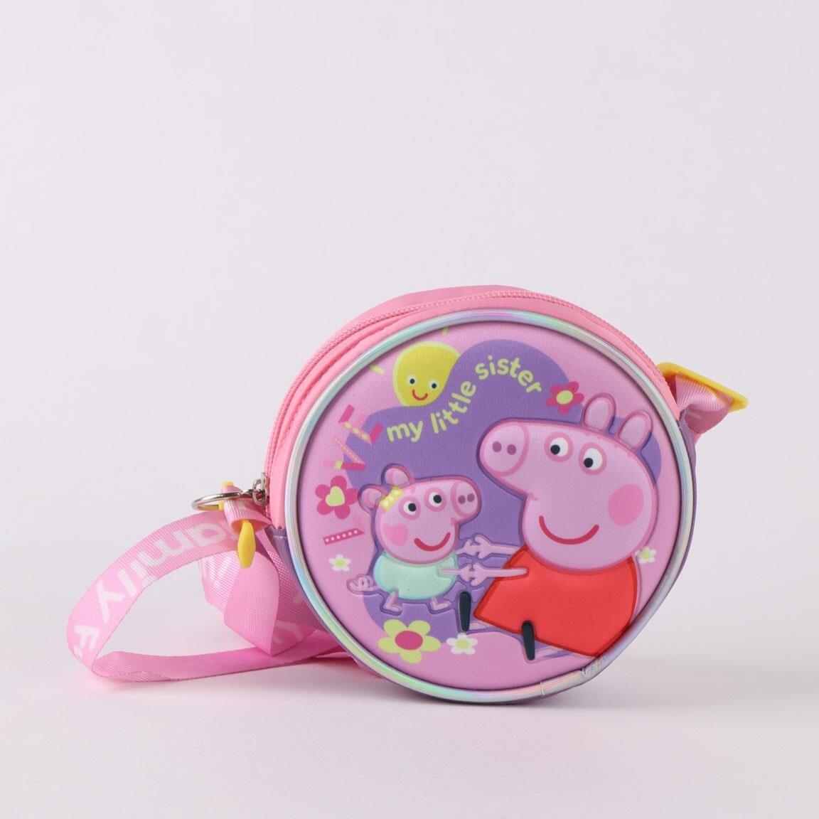 Bolso Bandolera Peppa Pig Azul y Rojo Redondo Niña 4/6