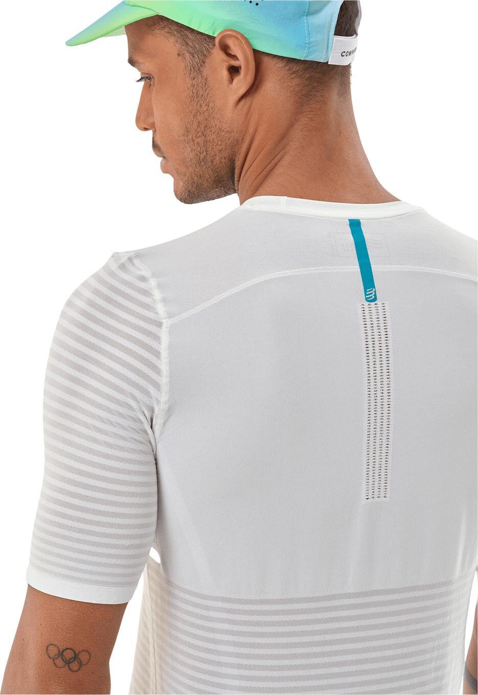 Maglia a maniche corte Compressport Pro Racing bianca da uomo 4/7