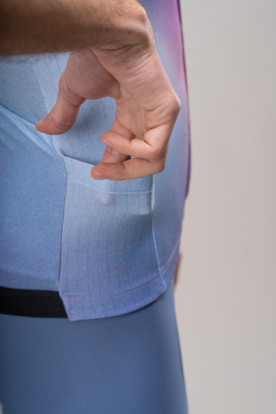 Maillot Manches Courtes LeBram Race Aero Violet Bleu 6/7
