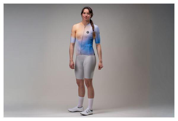 LeBram Race Aero damesfietsshirt met korte mouwen, geel en blauw 7/7