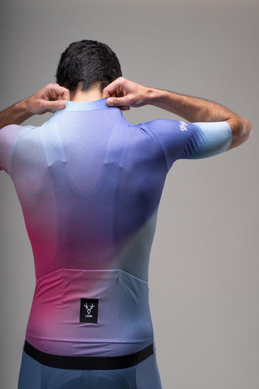 Maillot Manches Courtes LeBram Race Aero Violet Bleu 5/7