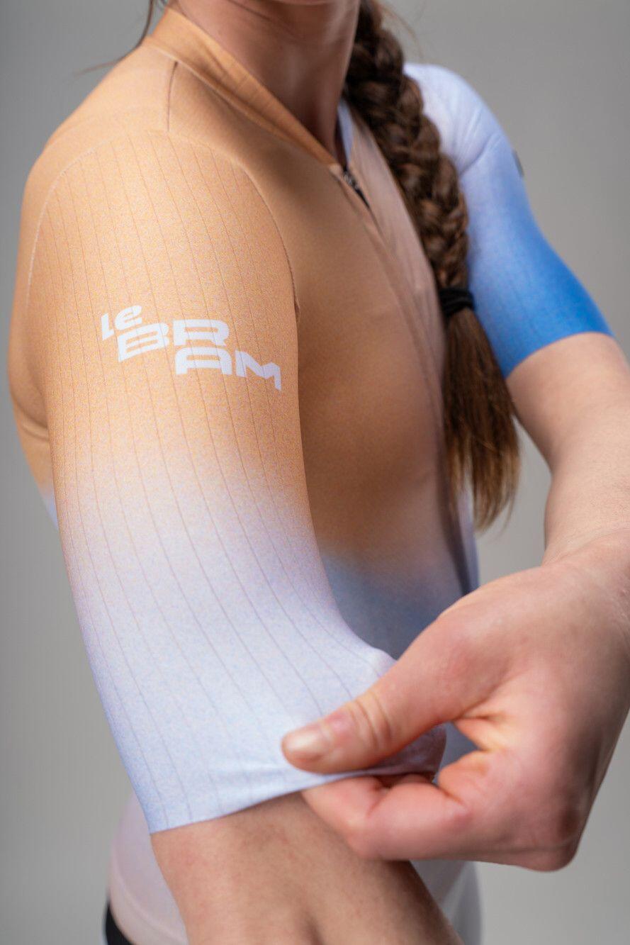 LeBram Race Aero damesfietsshirt met korte mouwen, geel en blauw 4/7