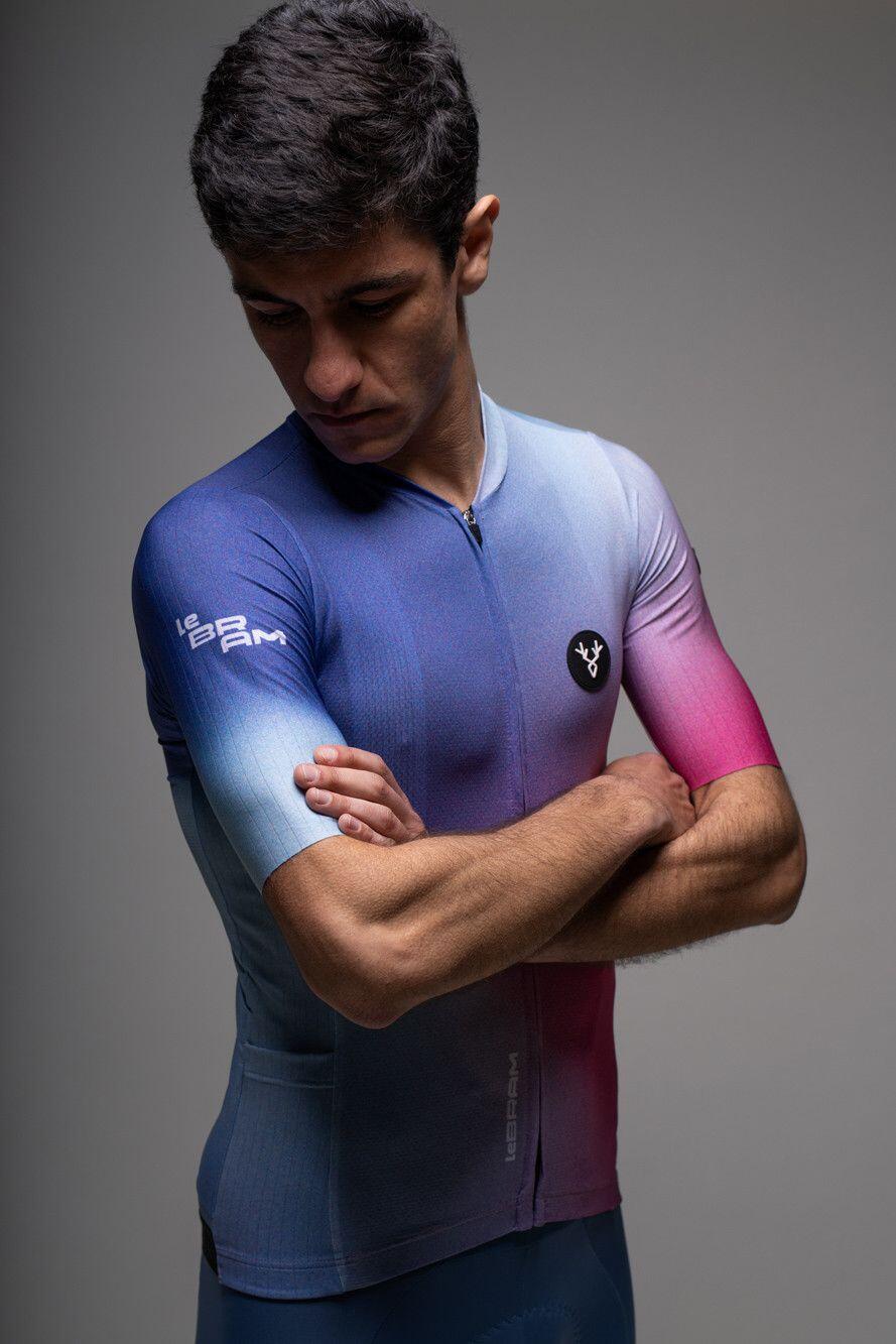 Maillot Manches Courtes LeBram Race Aero Violet Bleu 2/7