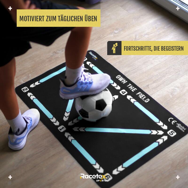 RACETEX Fußball-Trainingsmatte, 90 x 60 cm, Weiß 4/6