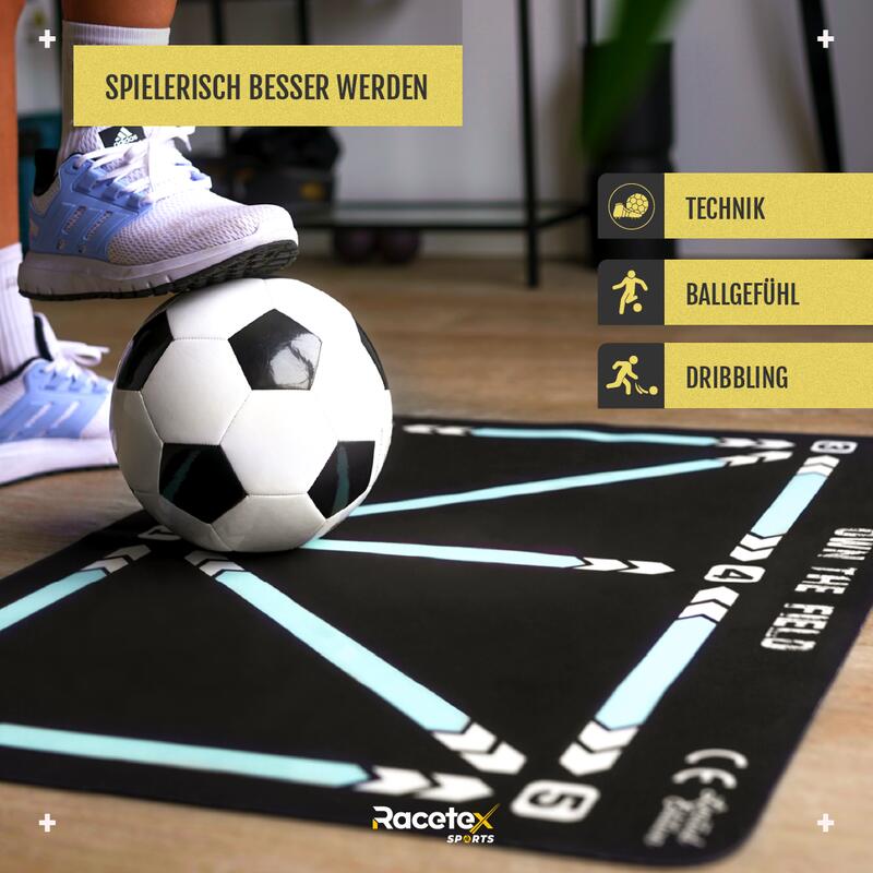 RACETEX Fußball-Trainingsmatte, 90 x 60 cm, Weiß 3/6