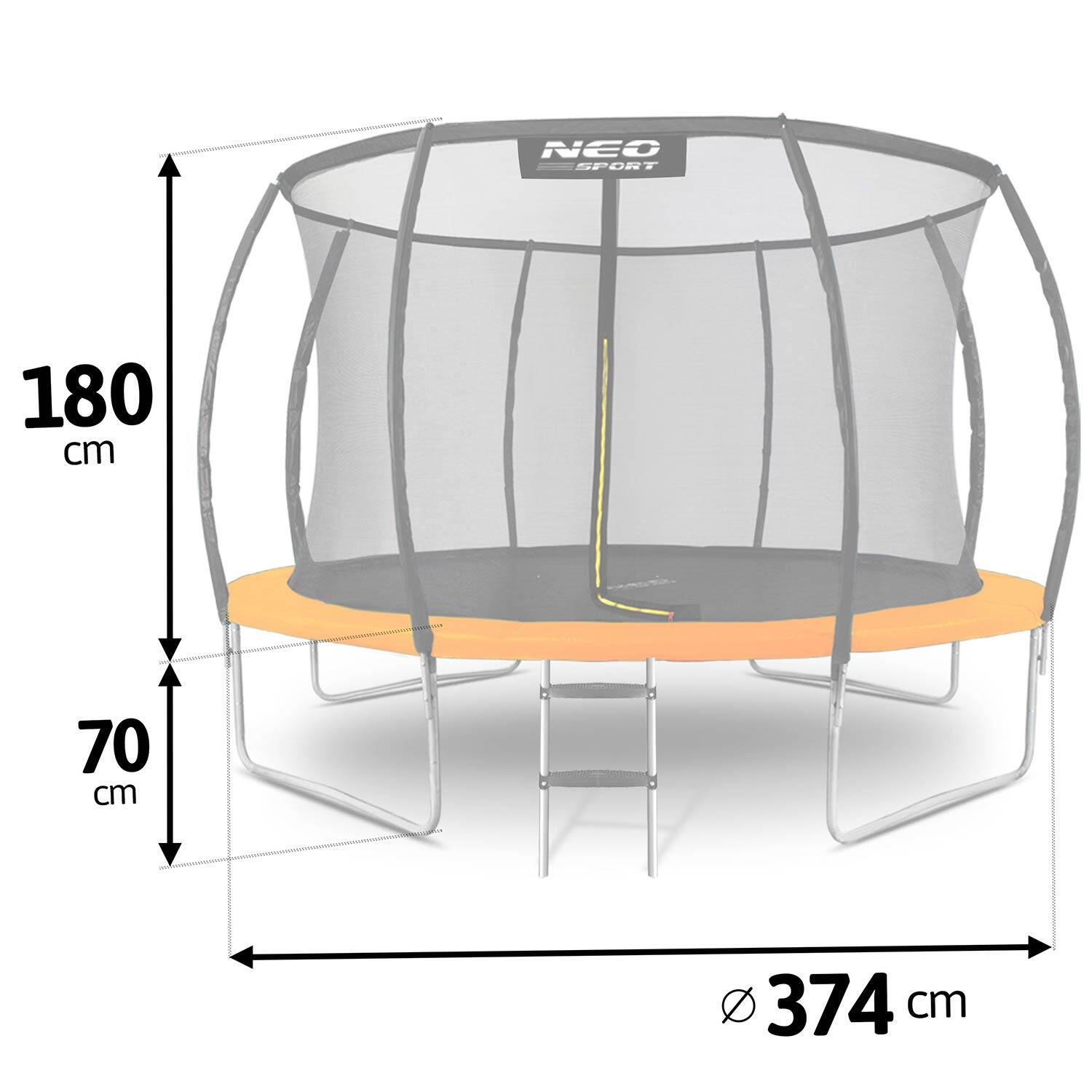 Trampolin Gartentrampolin Kindertrampolin Sicherheitsnetz Neo-Sport 374 cm 6/7
