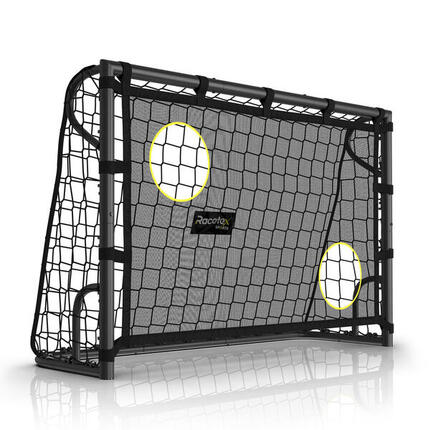 RACETEX Goal Black – Schwarzes Stahl-Fußballtor mit abnehmbarer Torwand