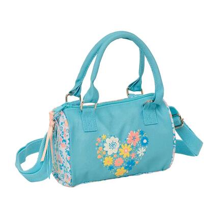 Sac de sport pour enfants Moos Fiori en tissu recyclé avec bandoulière turquoise