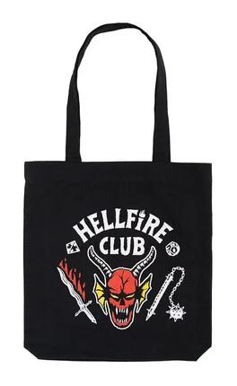 Sac cabas Hellfire Club pour adultes, en coton recyclé avec anses, noir