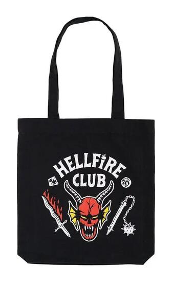 Sac cabas Hellfire Club pour adultes, en coton recyclé avec anses, noir