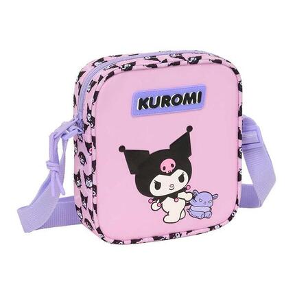 Kuromi Kinder-Schultertasche mit verstellbarem Riemen und Reißverschluss, Rosa