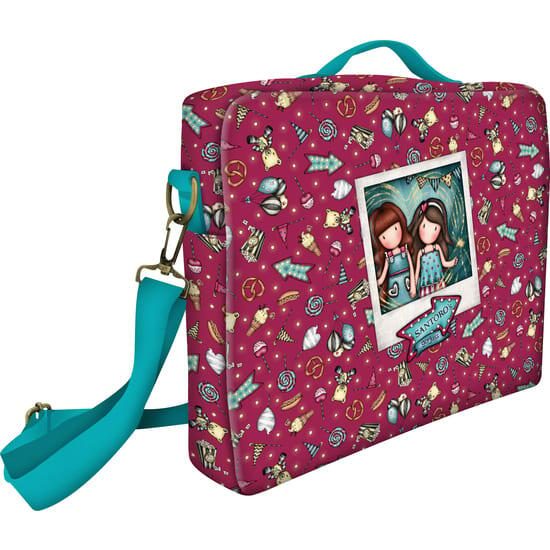 Bolsa de ombro infantil Vaiana com alça ajustável na cor turquesa. 2/2