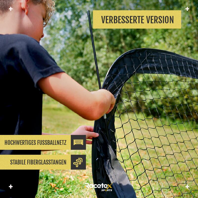 RACETEX 2 faltbare Fußballtore Kids 120 cm mit Ball und Handpumpe 6/6