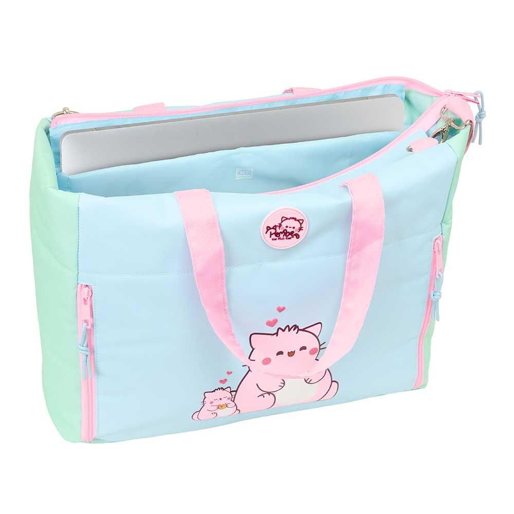 Sac de sport pour enfants Pembe Le Chat Rose avec bandoulière et poches - Bleu 7/7