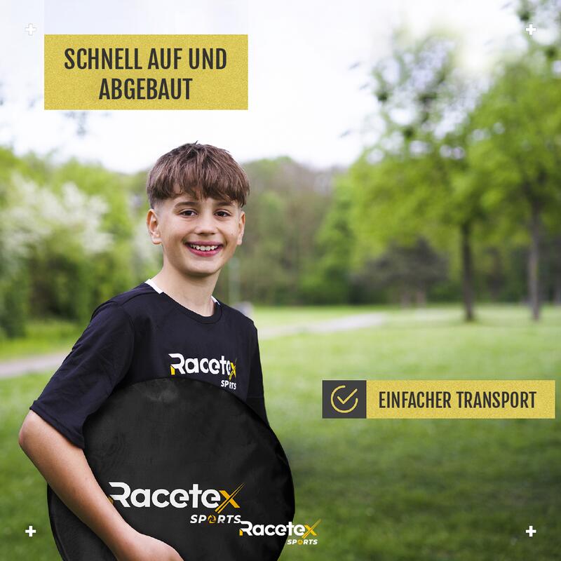 RACETEX 2 faltbare Fußballtore Kids 120 cm mit Ball und Handpumpe 3/6