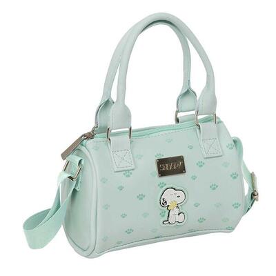 Borsa sportiva per bambini di Snoopy con tracolla e cerniera verde menta