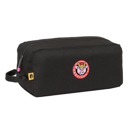 Sportschuhtasche für Erwachsene mit Kings League-Schweinemotiv und schwarzem