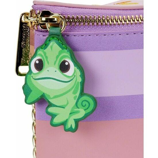 Rapunzel-Schultertasche für Erwachsene mit Kette und dekorativer lila Schleife 4/5