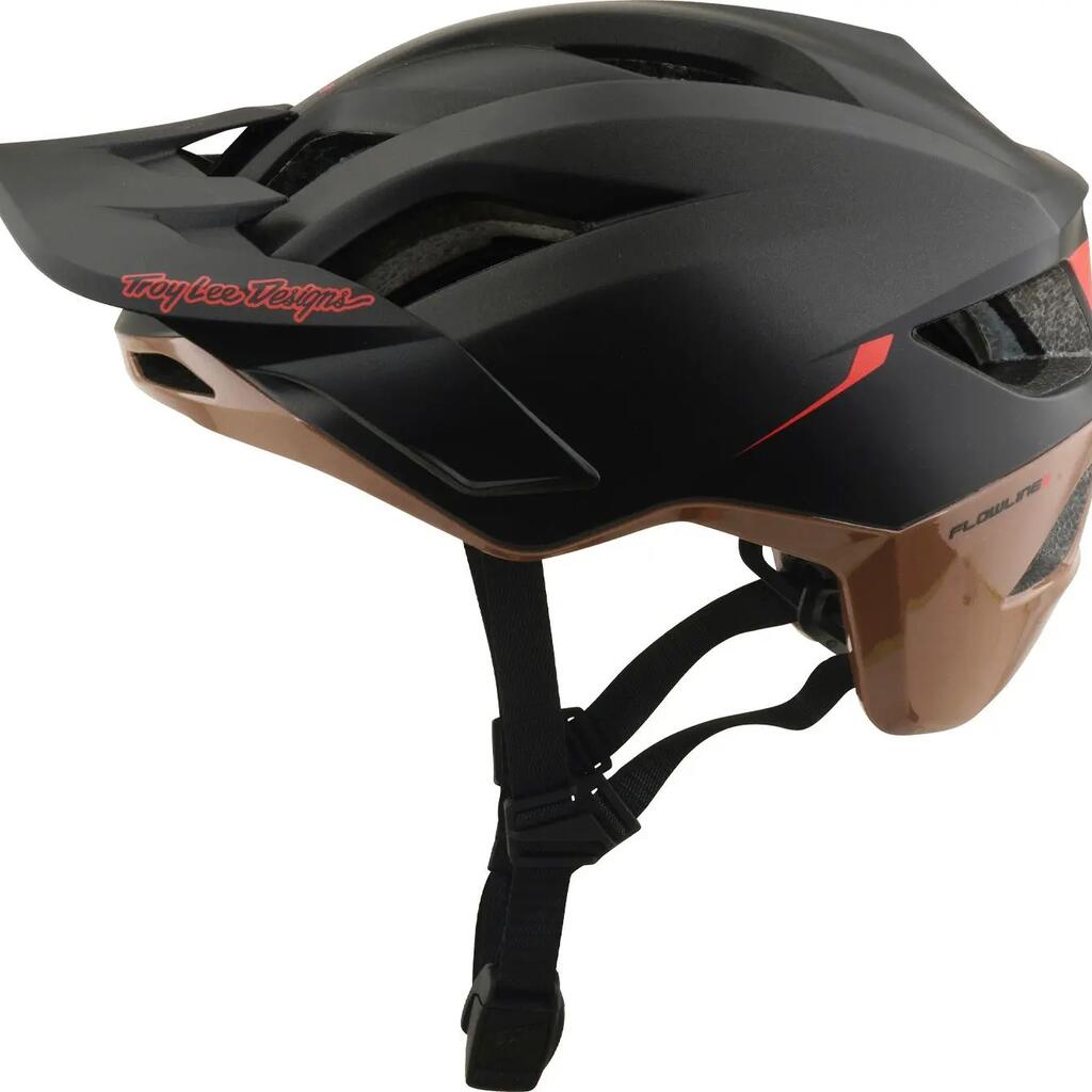 Troy Lee Designs Flowline SE Mips Stacks Mountain Bike Helmet in Charcoal/Sienna