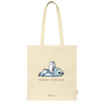 Sac fourre-tout Stitch pour enfants, grande capacité, avec poignées, beige