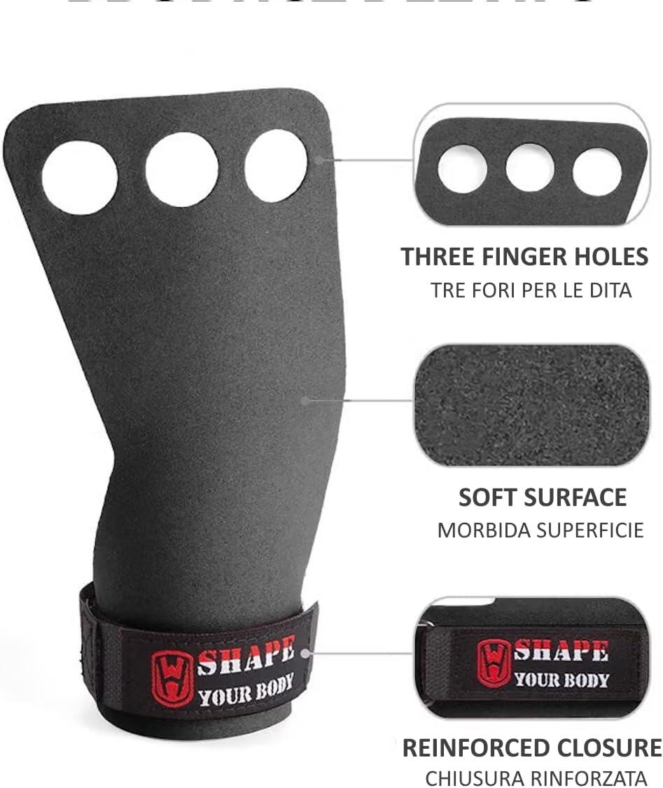 2 Protections Mains pour Musculation - Grips (noir) FF 2/4