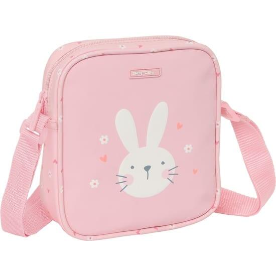 Sac bandoulière enfant lapin, facile à nettoyer, avec bandoulière réglable, rose