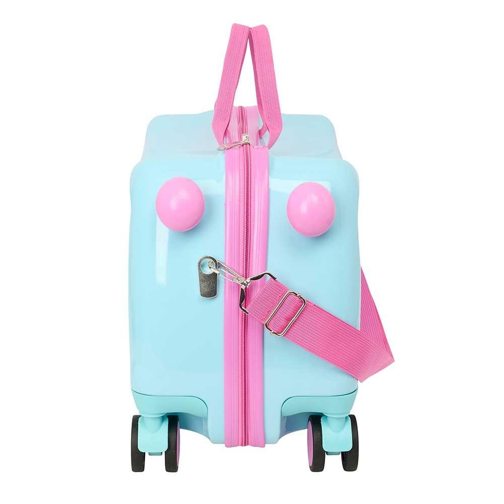 Mochila infantil Flat Star com cordão e bolso interno verde menta. 3/4