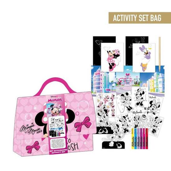 Sac de sport à roulettes pour enfants Minnie Mouse, en ABS rose résistant