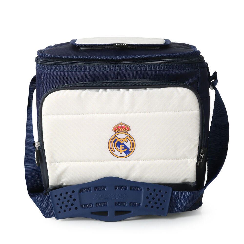 Lancheira dobrável do Real Madrid para adultos, em poliéster, azul e branca. 4/4