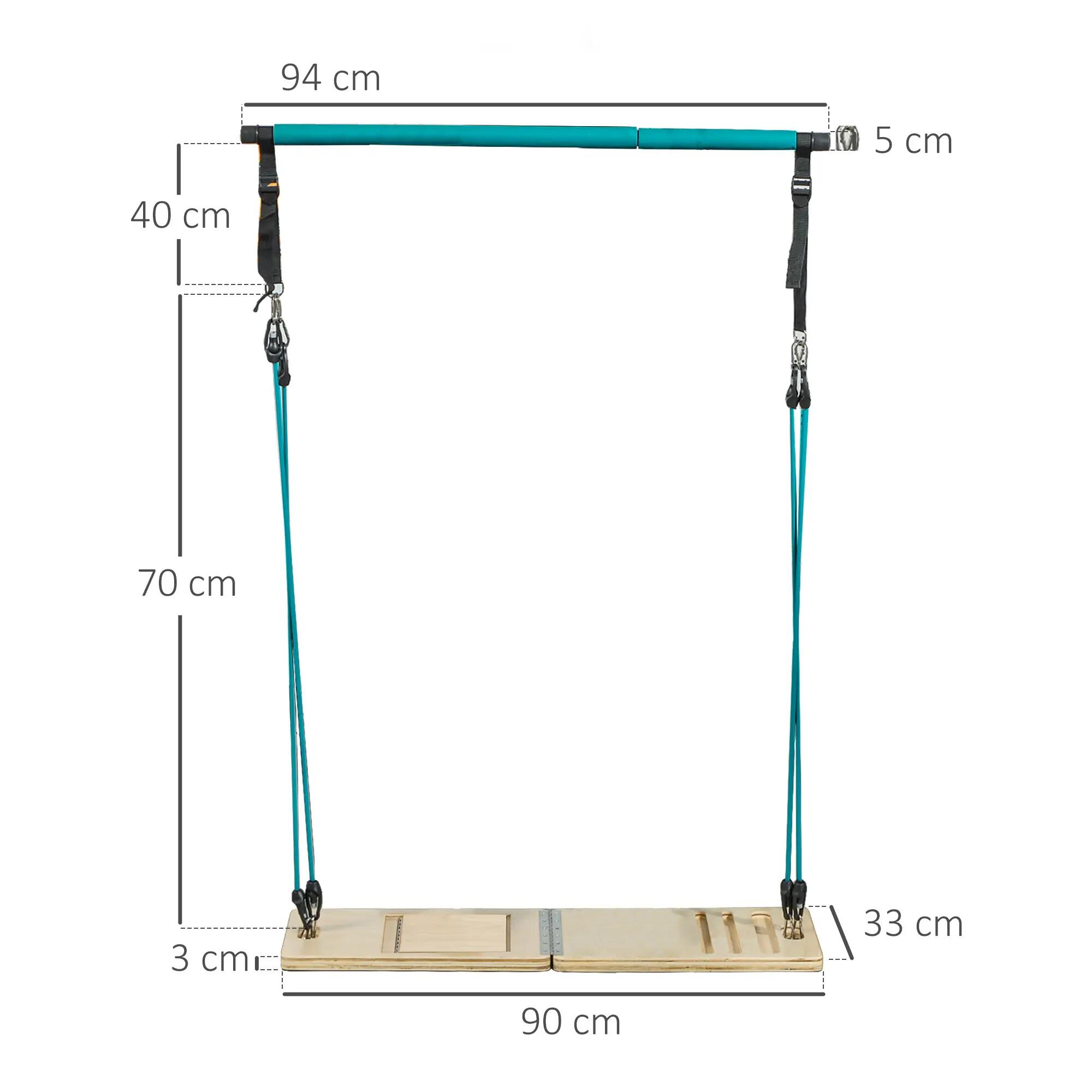 Ensemble pilates 8 pcs barre, planche réglable et 6 bandes résistance 3/5