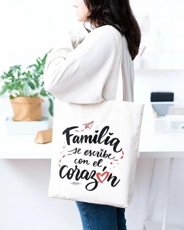 Borsa per la spesa Customizarte per adulti in cotone riciclato con manici 3/4