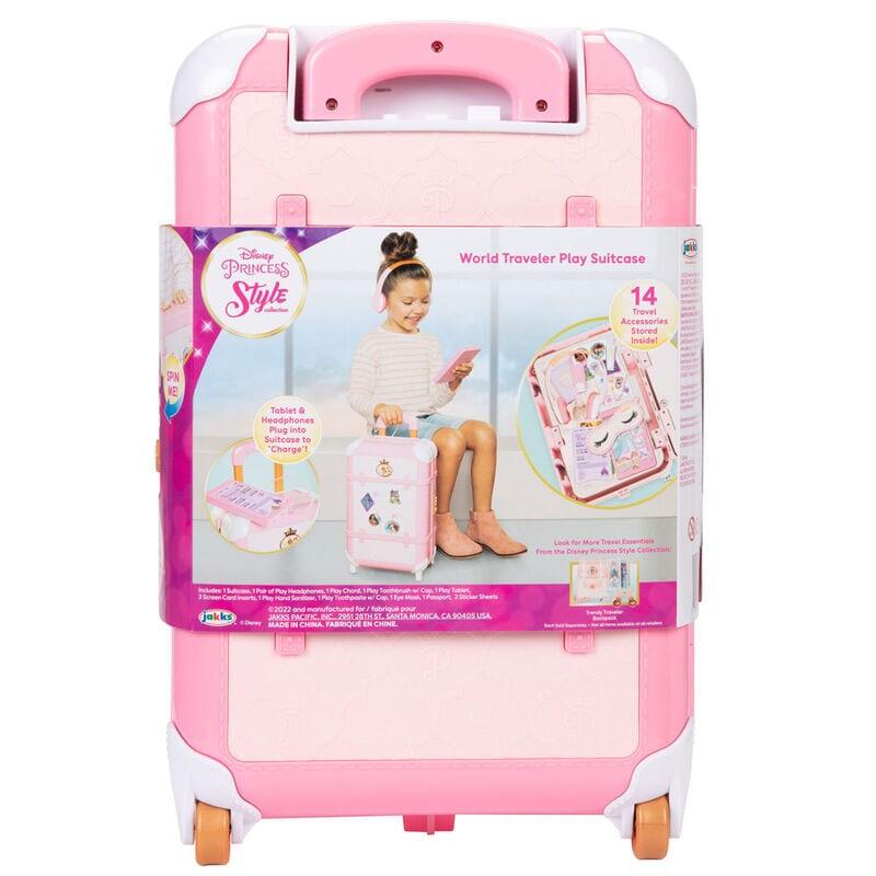 Prinzessinnen-Koffer für Kinder mit Rollen und Teleskopgriff, rosa und weiß 4/6