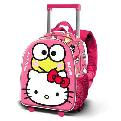 Borsa sportiva per bambini Hello Kitty modello trolley 2 ruote 3D rosa